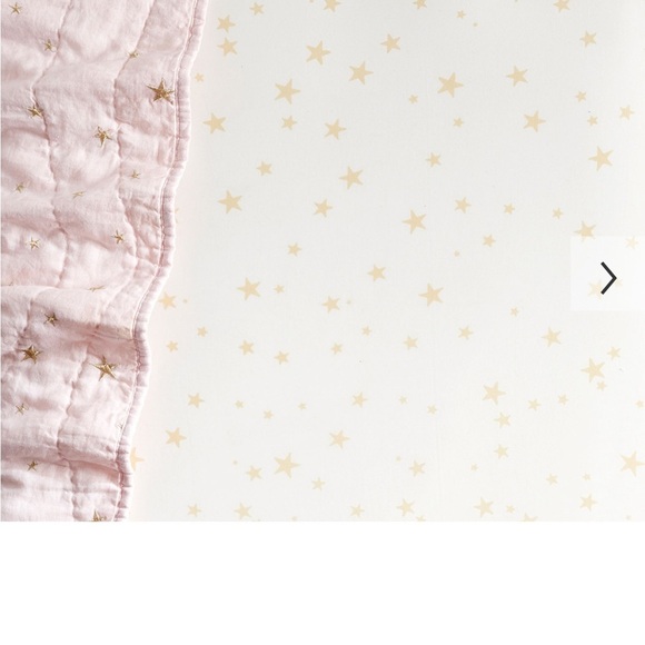 POTTERY BARN KIDS EMILY & MERITT SCATTERED STARS PINK & SILVER BABY QUILT  36X50 - Picture 7 of 7